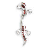 Gecko Silver & Steel Hanging Navel