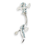 Gecko Silver & Steel Hanging Navel