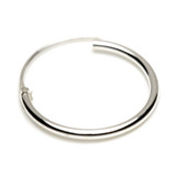 Plain Silver Hoops on Plastic Display Board - 36 Pairs