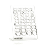 Plain Silver Hoops on Plastic Display Board - 36 Pairs