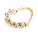 Rose Gold Steel Gem Heart Ring
