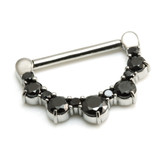 Round Gem Steel Nipple Clicker