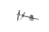 Steel Dagger Stud Earrings (Pair)