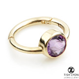 TL - 14ct Gold Facetted Amethyst Hinge Ring