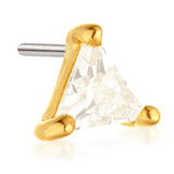 TL - 14ct Threadless Gold Gem Triangle Pin Attachment