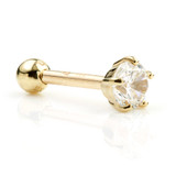 TL - 14ct Gold Large Prong Gem Microbar