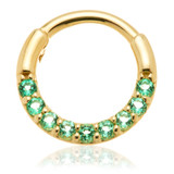 TL - 14ct Gold Pav√© Emerald Daith Septum Ring