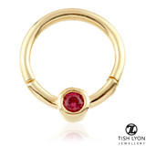 TL - 14ct Gold Rhodolite Hinge Ring