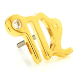 TL - 14ct Solid Gold Threadless Jewelled Zodiac Virgo Pin Attachment