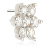 TL - 14ct Threadless Gold Jewelled Flower Pin Attachment