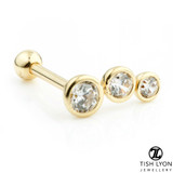 TL - 9ct Gold 3 Graduated Gem Microbar