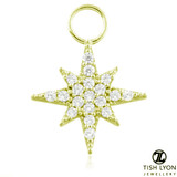 TL - 9ct Gold Jewelled North Star Charm for Hinge Segment Ring