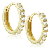 TL - 9ct Gold Pavé CZ Huggie Hoops (Pair)