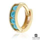 TL - Gold Channel Turquoise Hinge Ring