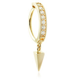 TL - Gold CZ Pave Rook Ring With Pendant