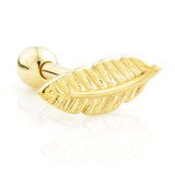 TL - Gold Feather Cartilage Bar - 1.2mm