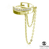 TL - 9K Gold Gems and Chain Hinge Ring