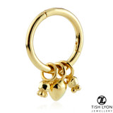 TL - Gold Hinge Segment Ring with Tribal Charms