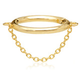 TL - Gold Hinged Ring with Hanging Chain