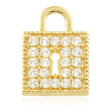 TL - Gold Jewelled Lock Charm for Hinge Segment Ring