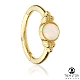 TL - Gold Opal Tri-Dot Hinge Ring