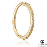 TL - Gold Pavé Gem Eternity Hinge Conch Ring