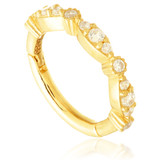 TL - Gold Prong Jewelled Marquise Hinge Ring