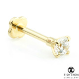 TL - Gold Prong Set Gem Labret - 1.2mm