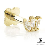 TL - Gold Triple Marquise Flower Internal Labret 1.2mm