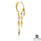 TL - Gold Triple Spiked Chain Hinge Ring