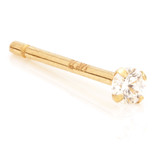 TL- 14ct Gold Prong Set Straight Nose Stud