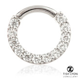 TL - 9ct Gold Pave Gems Daith Septum Ring