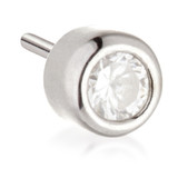 TL - 14ct Threadless Gold Bezel Set Gem Pin Attachment