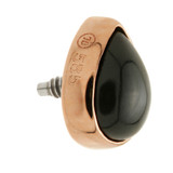 TL - 14ct Gold Internal Black Agate Cabochon Pear Attachment