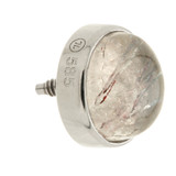 TL - 14ct Gold Internal Rutilated Quartz Cabochon Round Attachment
