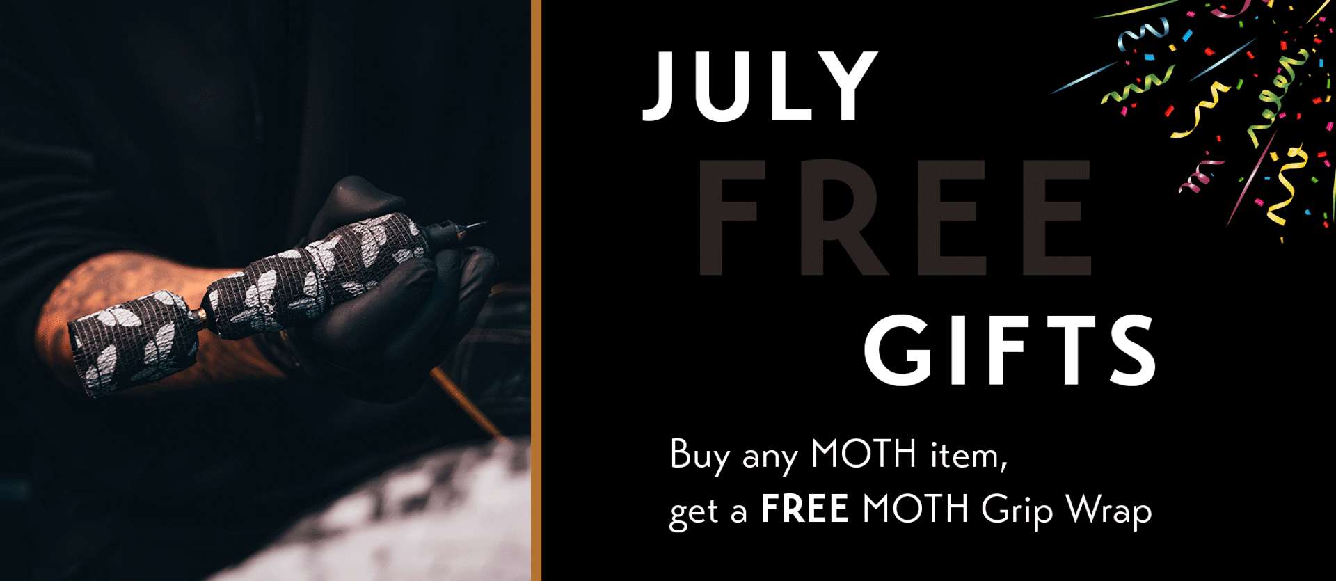 Animated GIF highlighting Moth Free Grip tattoo needle cartridges