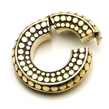 1x Round Hinged Brass Segment Ring Ear Weight