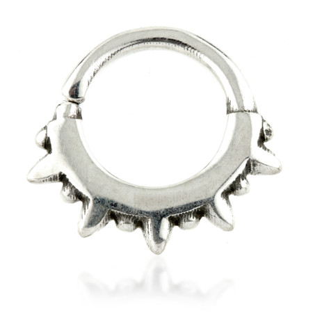 1x Spike Cartilage Silver Open Ring
