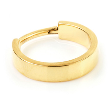 24K Gold Steel Hinged Flat Conch Ring