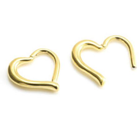 24K Yellow Gold Hinged Heart Ring