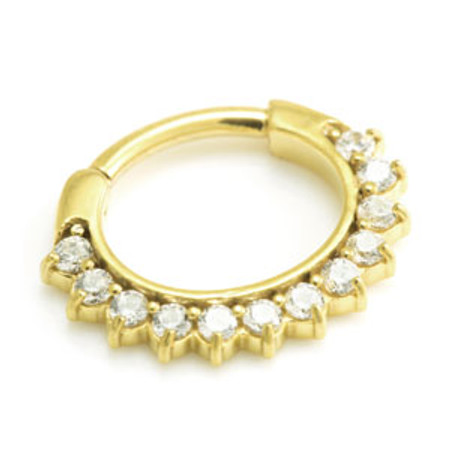 24K Yellow Gold PVD Large Jewelled Septum Ring