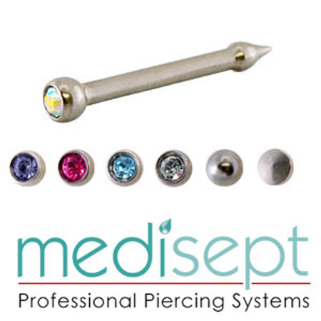 3x Titanium AB Crystal Medisept Nose Stud