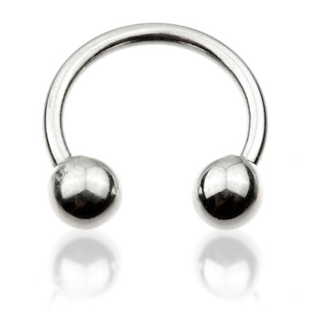 9ct White Gold Micro Circular Barbell - 1mm