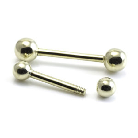 9ct Yellow Gold Barbell 1.6mm