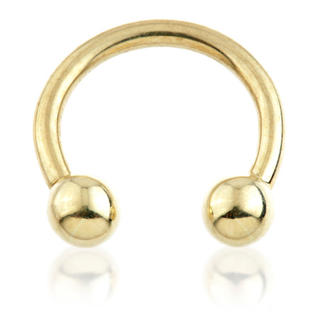 9ct Yellow Gold Micro Circular Barbell - 1.2mm-12-Y