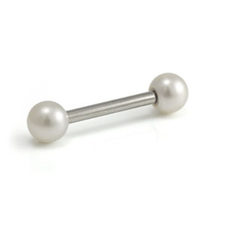Barbell with Synthetic Pearl Ends
