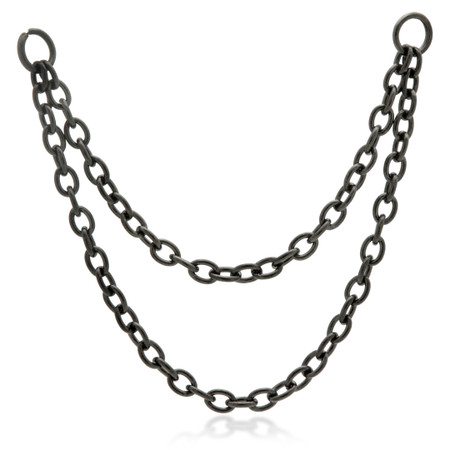 Black Steel Double Hanging Chain Charm