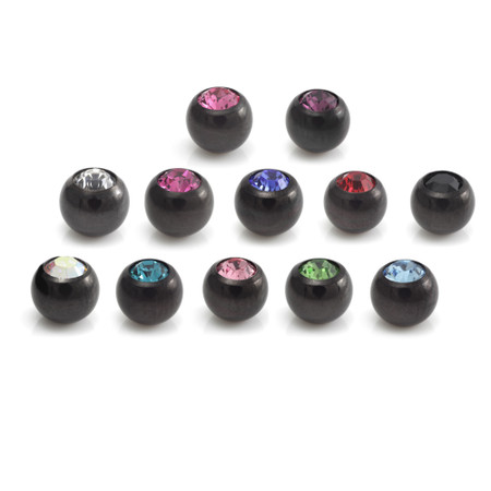 Black Steel Gem Ball -1.2mm-2.5mm-Lt Siam