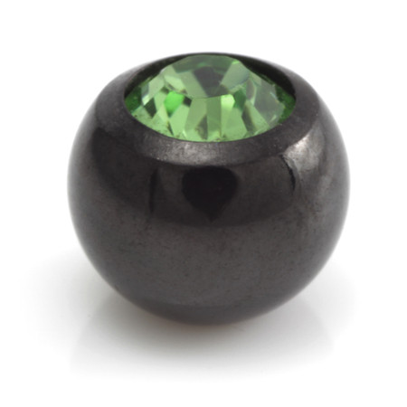 Black Steel Gem Ball -1.2mm-3mm-Peridot