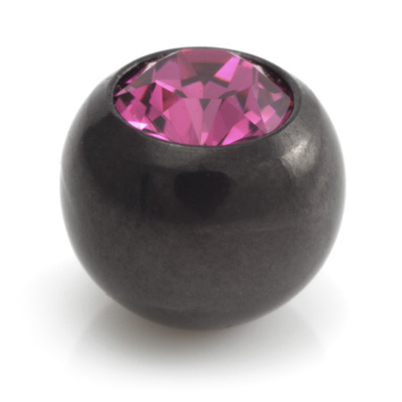 Black Steel Gem Ball -1.2mm-4mm-AB Crystal